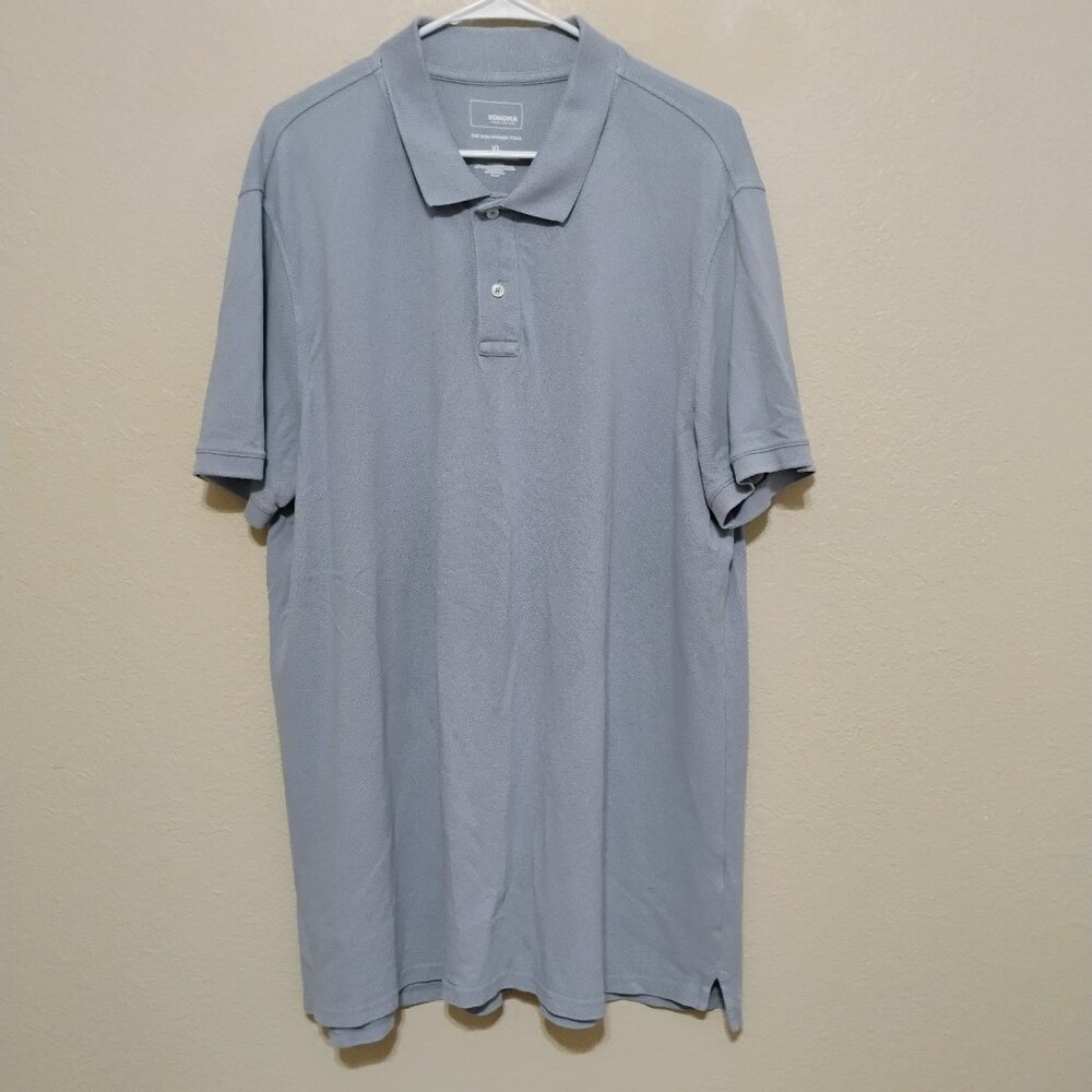 Sonoma Polo Shirt XL Blue Sun Washed Cotton Short Sleeve Classic